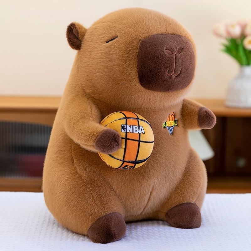

Basketball Capybara Plush Toy Cartoon Stuffed Animal Doll Room Decoration Gifts 30cm/11.81in жёлтый