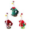 Santa Claus Goose Outfit Christmas Porch Goose Costume Festive Clothes And Hat for 23" High Cement or Plastic Goose Lawn Patio Garden Decor
