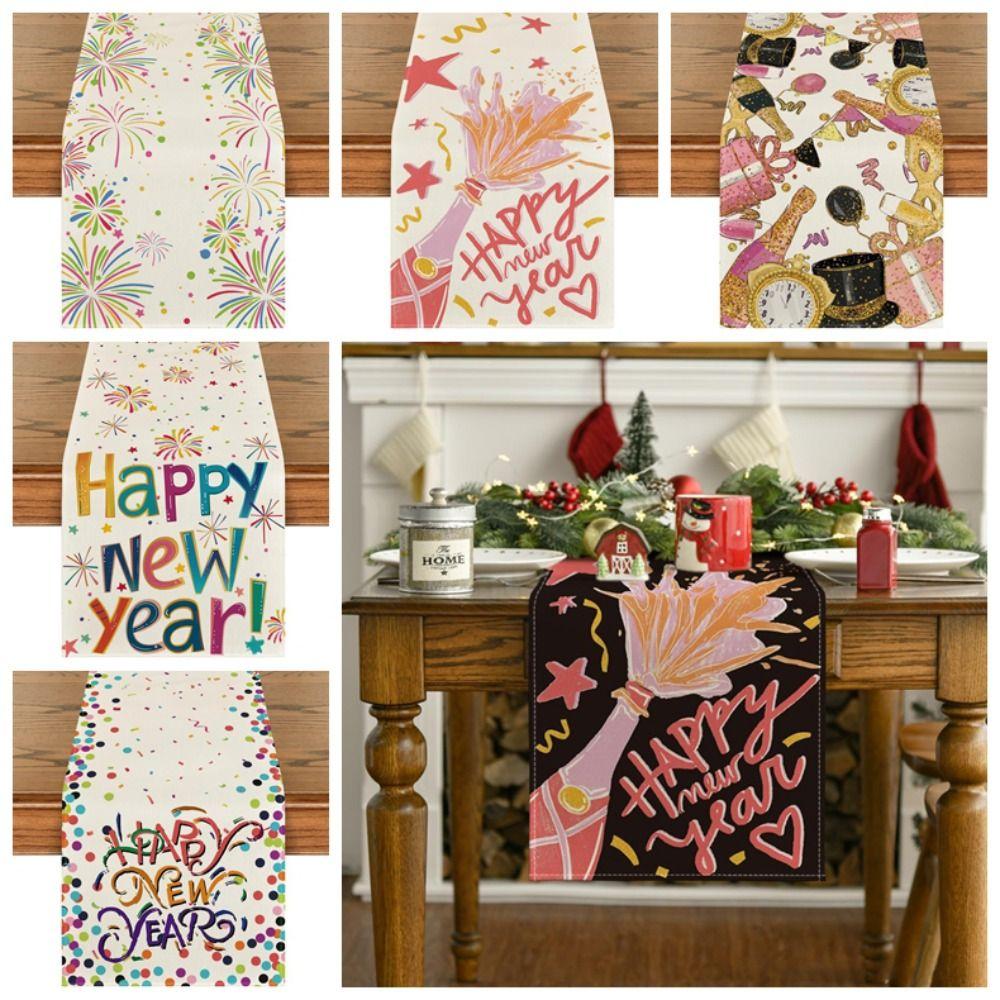 Fashion Chinese New Year Table Runner Wine Glass New Year New Year Tablecloth New Year Table Flag Cover New Year Gift