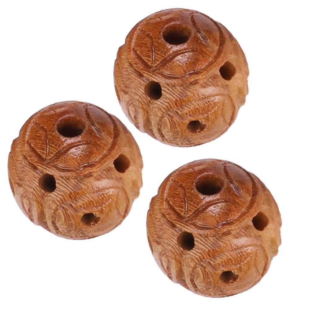 10Pcs Peach Wood Beads Carving for   Bracelet Necklace Crafts Pendants Accessories