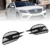 Gloss Black Front Bumper Fog Grille With Trim Moulding For   W222 Sedan   Line 2018 to 2020
