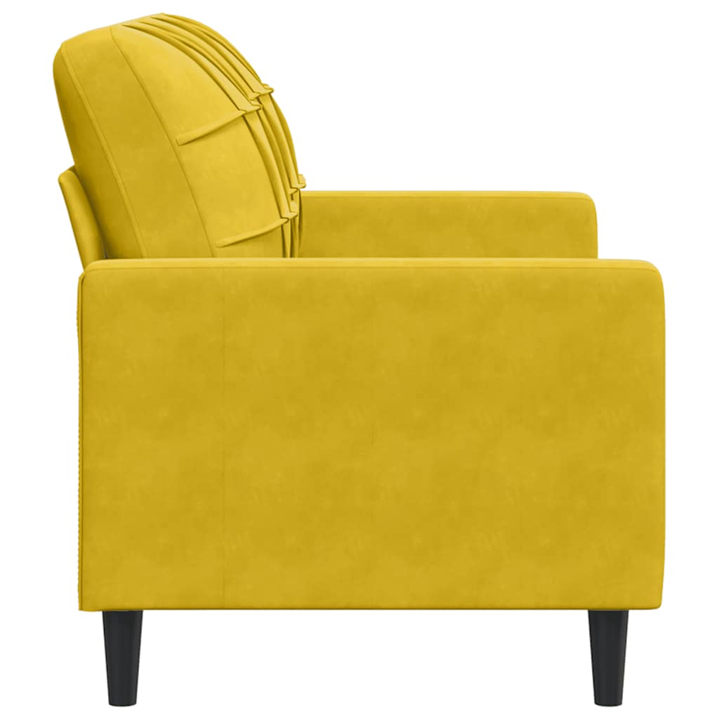 2 Seater Sofa Yellow 120 Cm Velvet