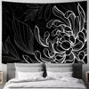 Cool Fashion Black Flower Tapestry Decoration Bedroom Dormitory Background Cloth Holiday Home Party Living Room Club Tapestry