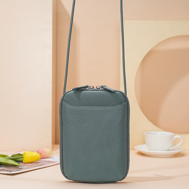 New Women Handbags Genuine Leather Zipper Crossbody Bags Female Large Capacity Shoulder Bags for Women Solid Phone Purse Flap