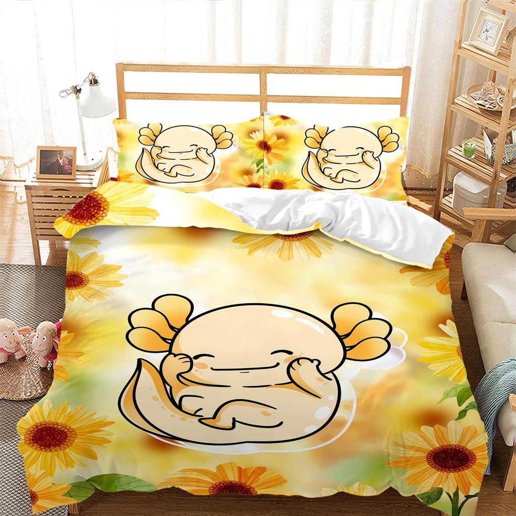 Cute Scales Three-Piece Quilt Cover 3D Digital Printing Bedding Set