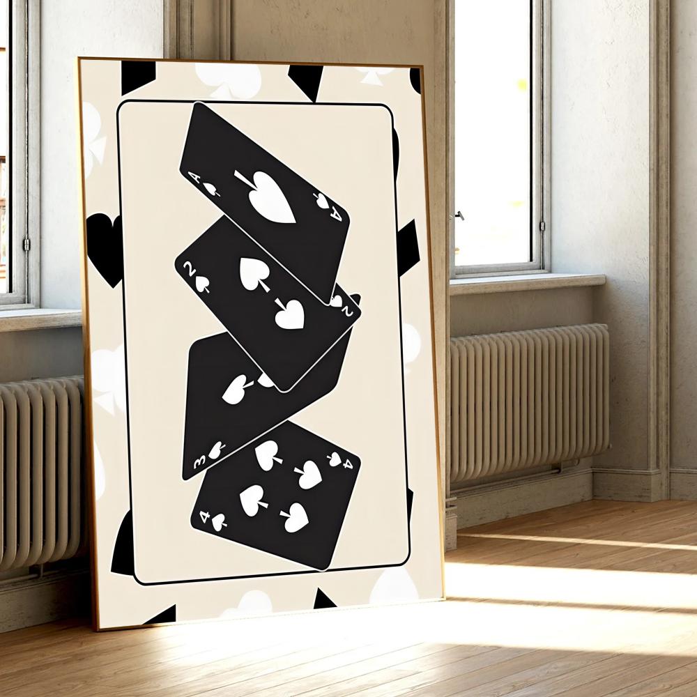 

Плакат с игральными картами Lucky, классические винтажные постеры, настенное искусство в стиле HD, ретро-постеры для декора стен домашней комнаты 21*30cm No Frame