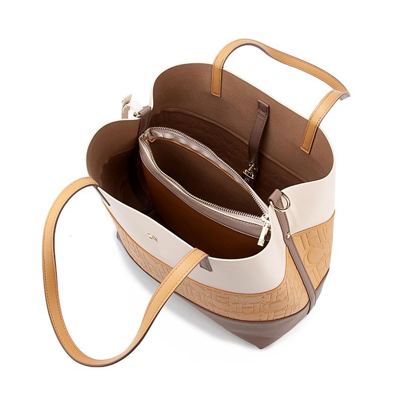 Borsa a Tote Versatile di Tendenza Pelle Colore Unico Giuntura Grande Capacità Borsa a Tracolla Stile Semplice Fresco da Pendolarismo Borsa a Spalla