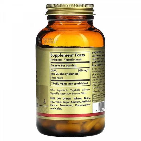 Solgar - DLPA, Free Form, 500 mg,