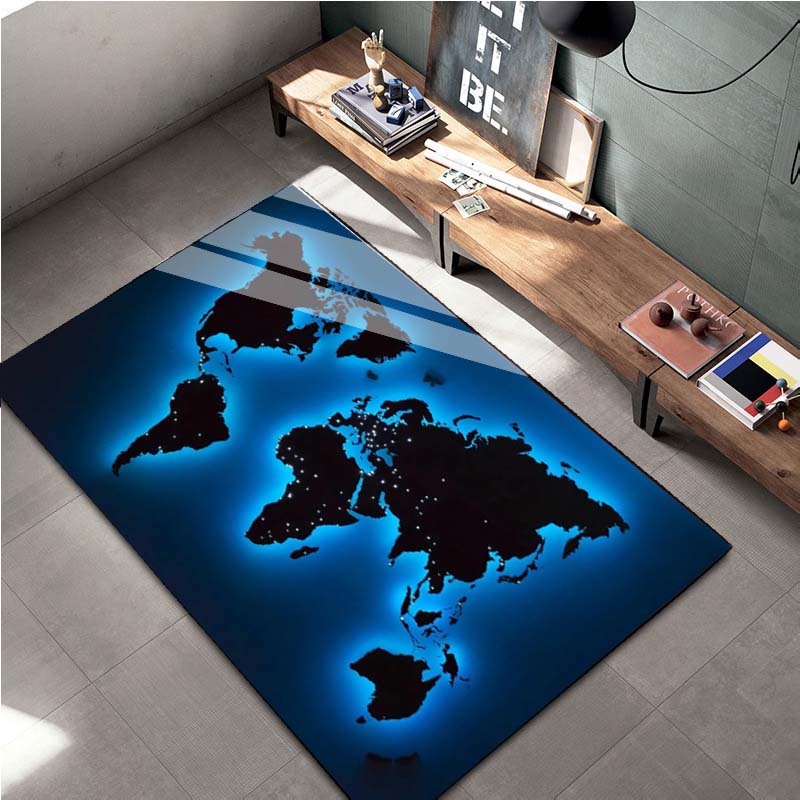 15 Sizes Retro Navigation Map Pattern Decorative Square Rug House Living Room Floor Matte Bedroom Carpet Art Mat Fans Gift