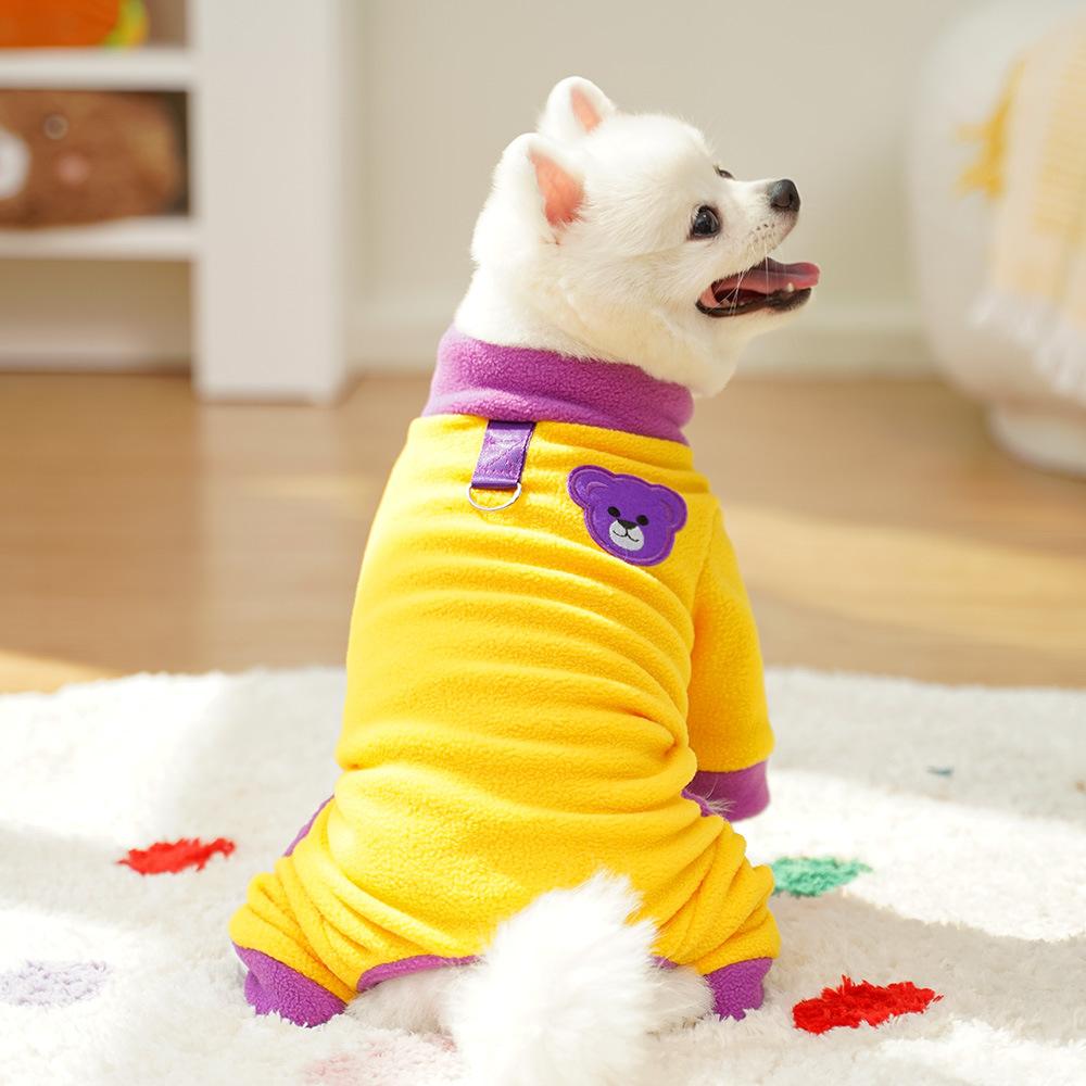 

Furry Vest for Small Dog Sweatshirt Clothes Soft Winter Apparel S жёлтый