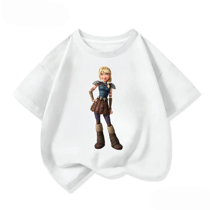 Relaxed Fit Children Short Sleeve T Shirt Kawaii Round Neck Lovely How To Train Your Dragon Graphic Street Style 3 To 14