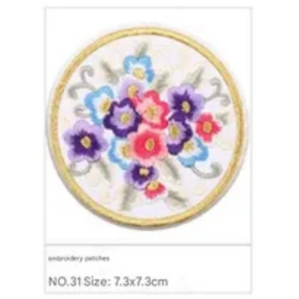 

Hanbok(Korean Traditional Cloth) Embroidery Patch/Wappen. 1 of Flower Decos : Circular/Star-Type