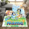 Penguin Christmas Wreath Personalized Name Floor Rug Office Rug Design for Dining Room Decorate room Living Rooms Entryway Antislip Carpet