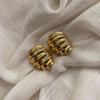 Niche Design Twisted Pleated Croissant Earrings Exaggerated Stud Earrings Personalized Earrings Light Luxury High-End Unique Earrings