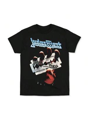 JUDAS PRIEST Band Kurzarm T-Shirt Europäisch Amerikanisch Metal Rock Kleidung unisex's Und Wounisex's Baumwolle Rundhals Unisex T-Shirts
