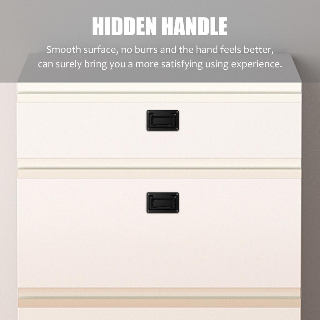 Recessed Toolbox Handle Zinc Alloy Door Handle Cabinet Pull Electric Box Drawer Knob Wear Resistant Smooth Ergonomic Surface