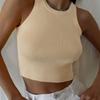 Damen T-Shirt mit V-Ausschnitt, ärmellos, Streifenmuster, für Damen, T-Shirt, Street-Strickmode