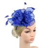 Elegant Organza Hair Drop Fascinator Hat Women Headpiece with Feather Bridal Wedding Show Race Millinery Hair Accessories