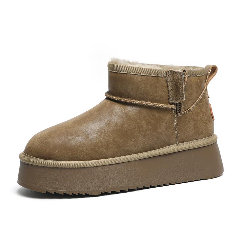

Real hair snow boots women s 2025 winter velvet thickened outer wear non-slip short boots waterproof thick-soled cotton shoes 40
