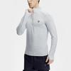 FILA Solid Color Stand Collar Fitness Slim Fit Knitted Long Sleeve T-Shirt Men Tops Light-Blue A11M411202FLB