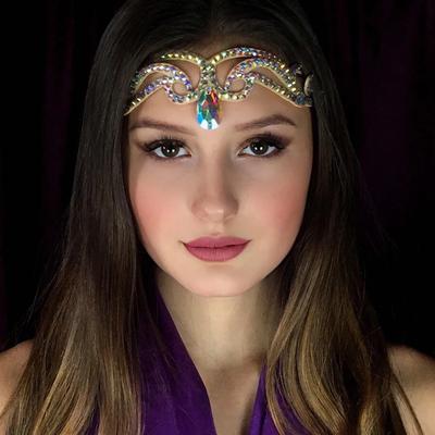 Modische Strass-Tropfen Stirn Kopfkette Kopfschmuck Schmuck Drag Queen Accessoires Tribal Bauchtanz Kopfschmuck für Frauen