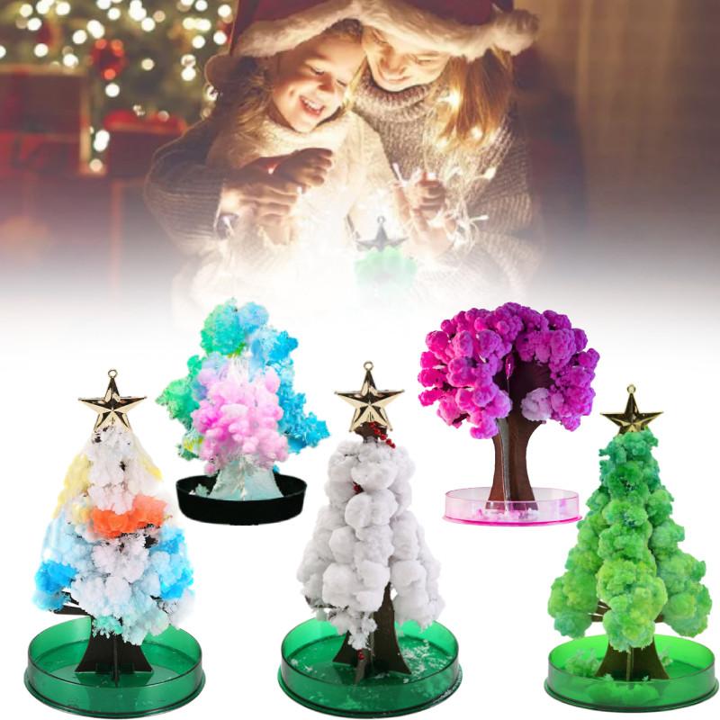 Colorful And Interactive 15cm Christmas Tree Toy With Snowflake Crystals For Children