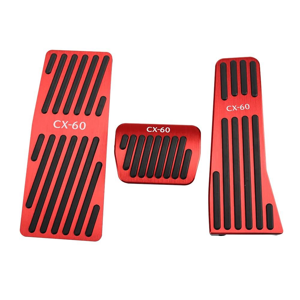 

LEXLEYS Mazda CX-60 KH Series Aluminum Pedal Axle Brake Footrest Cover Anti-slip Rubber CX60 Custom Dress Up Parts (Red) красный