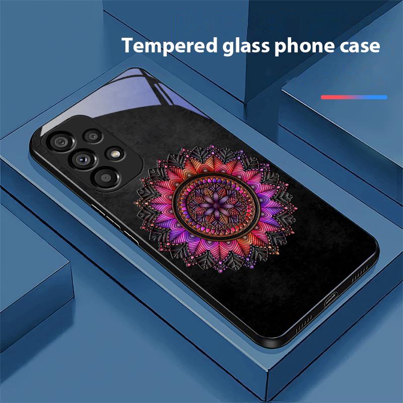 Luminous Black Lotus For Samsung Galaxy S10 S20 Plus S21 FE S22 S23 S24 FE S25 Ultra Black Tempered Glass Phone Case Hard Shell