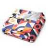 Abstract Geometric Pattern  Bauhaus Super Soft Blankets  Picnic Plush Throw Blanket Couch Bed Flannel Bedspread Sofa Bed Cover