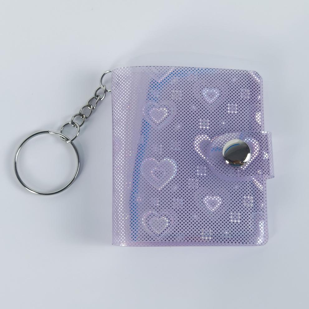 Mini 1-2 Inch Photo Album with Keychain and Stickers for Children's Memories