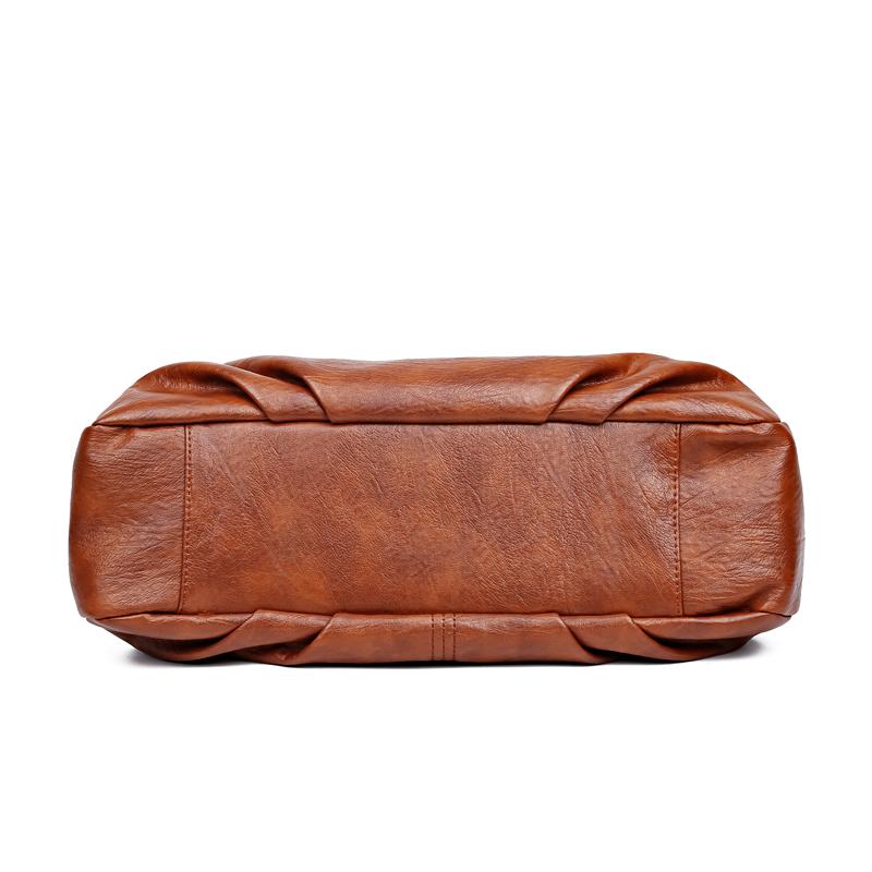 Middelaldrende tøyveske for kvinner Skulder Crossbody-veske Håndveske med stor kapasitet Mykt skinn morveske