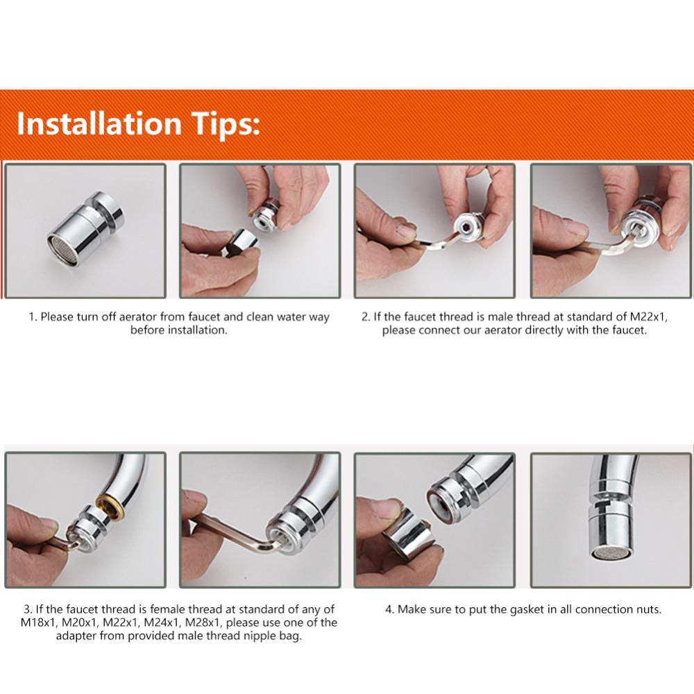 ABS Faucet Bubbler 360-Degree Rotating Faucet Nozzle Replacement Faucet Aerator  Kitchen Sink