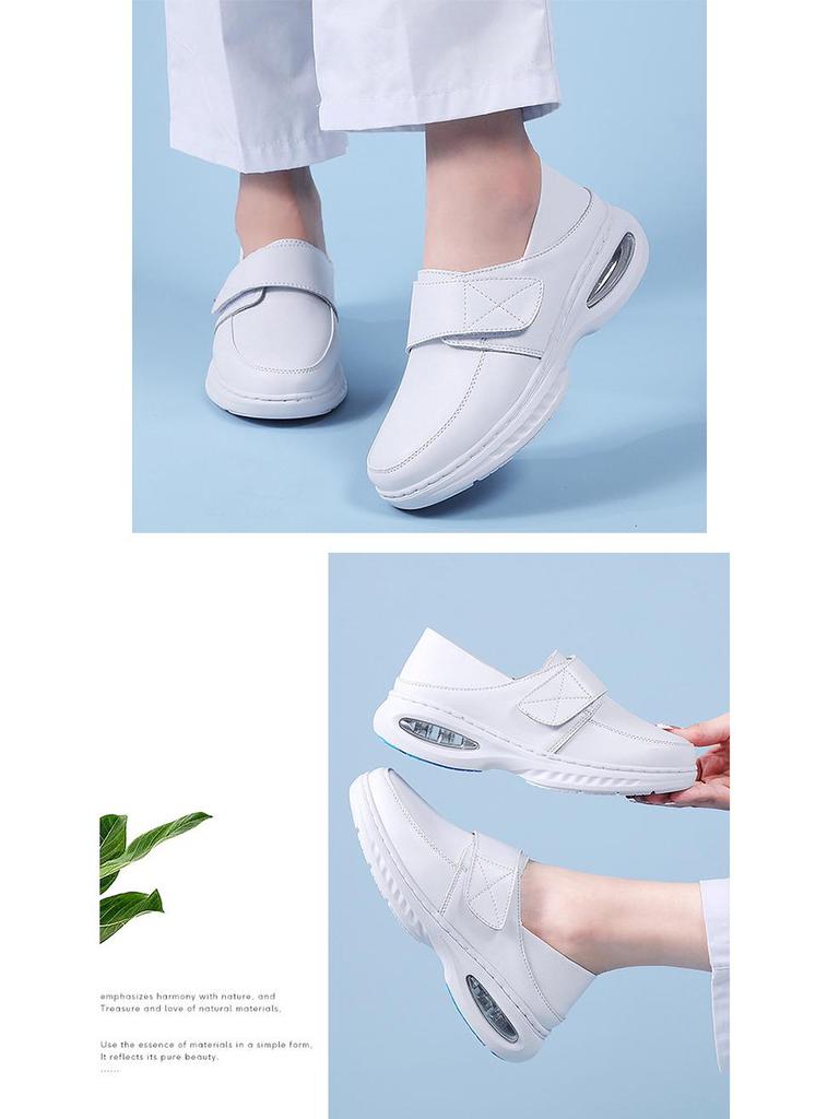 Women's Summer Leather Thick & Soft Sole Breathable Medical Work Shoes