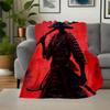 Samurai Warrior Art Print - Japanese Bushido PosterBlanket Flannel Throw Blanket for Sofa, Bed, Travel, Camping, Office, Couch, Chair, And B