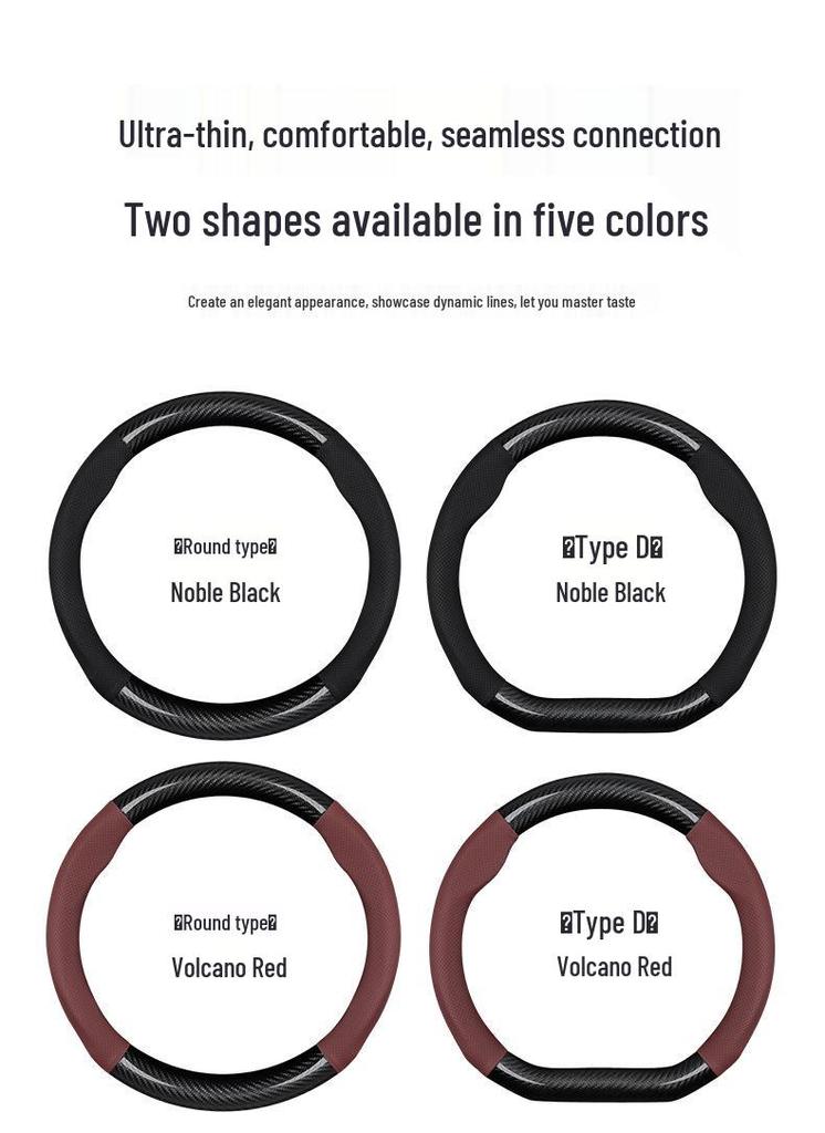 Genuine Leather Steering Wheel Cover for Qoros 3, 3 SUV, and 5 SUV - Four Seasons Universal Fit