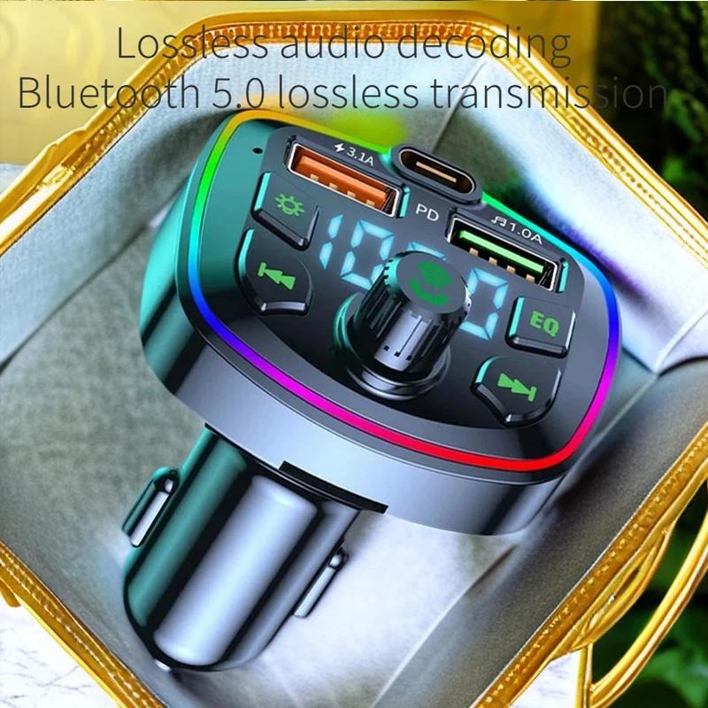 Q7 Bluetooth Autoladegerät Auto FM Transmitter Bluetooth Freisprecheinrichtung MP3 True 3.1A Dual USB Port PD Laden
