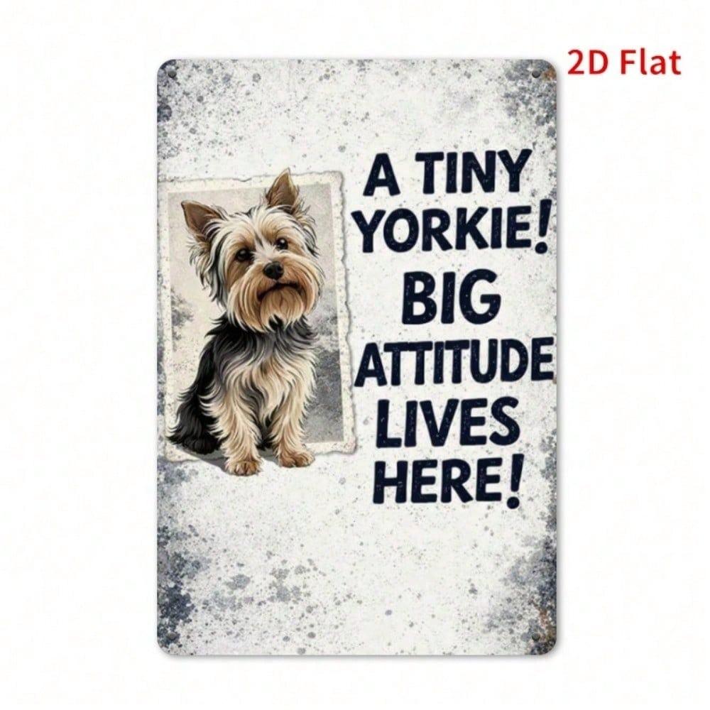 Funny Yorkshire Terrier Vintage Metal Sign Wall Art For Home Bedroom Decor 31x21cm