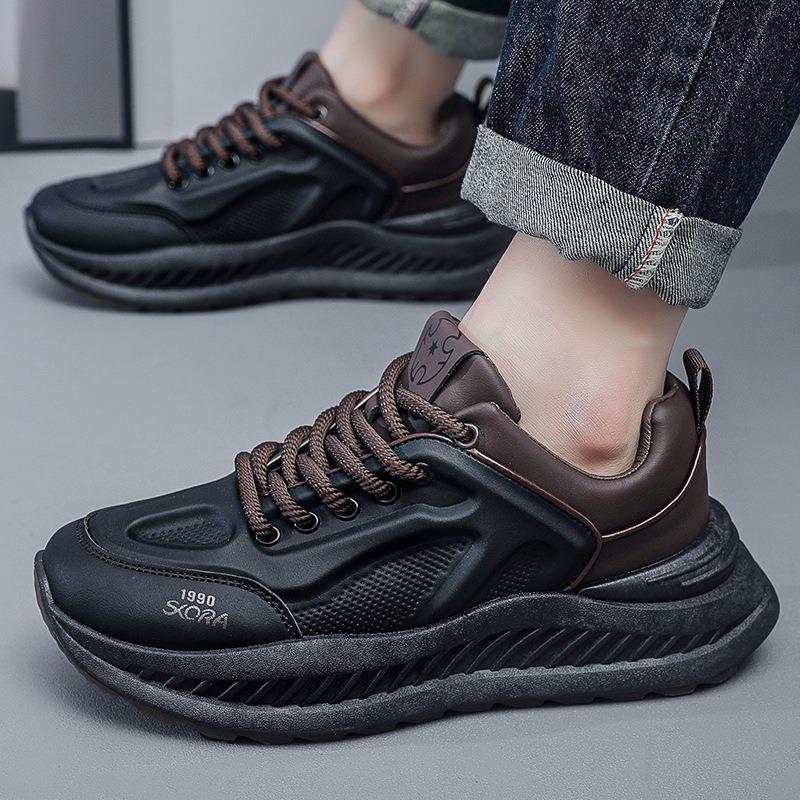 

Autumn new casual shoes men s shoes fashion shoes men s trendy shoes platform running sports shoes 44 черный коричневый