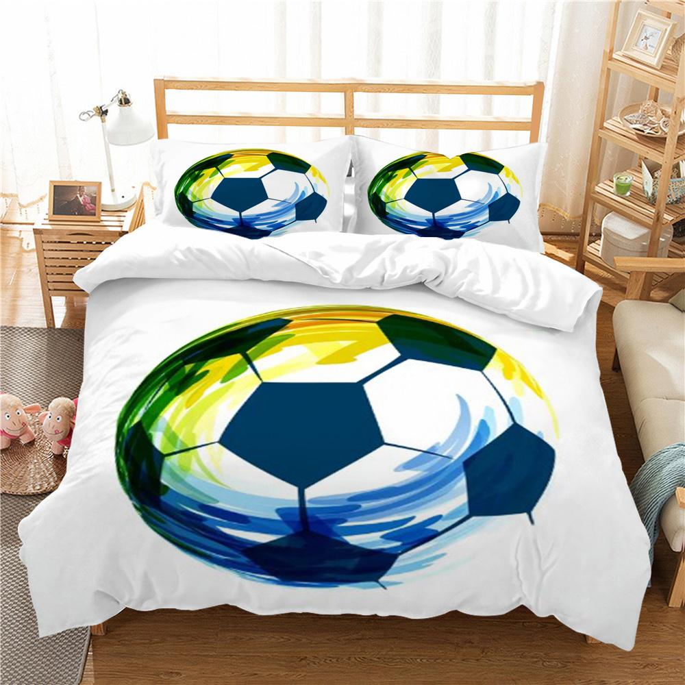 3D Soccer Printing Duvet Cover Set with Pillowcase Luxury Home Textiles Soft Bedding Set Children Twin Single Size Cool Bed Sets