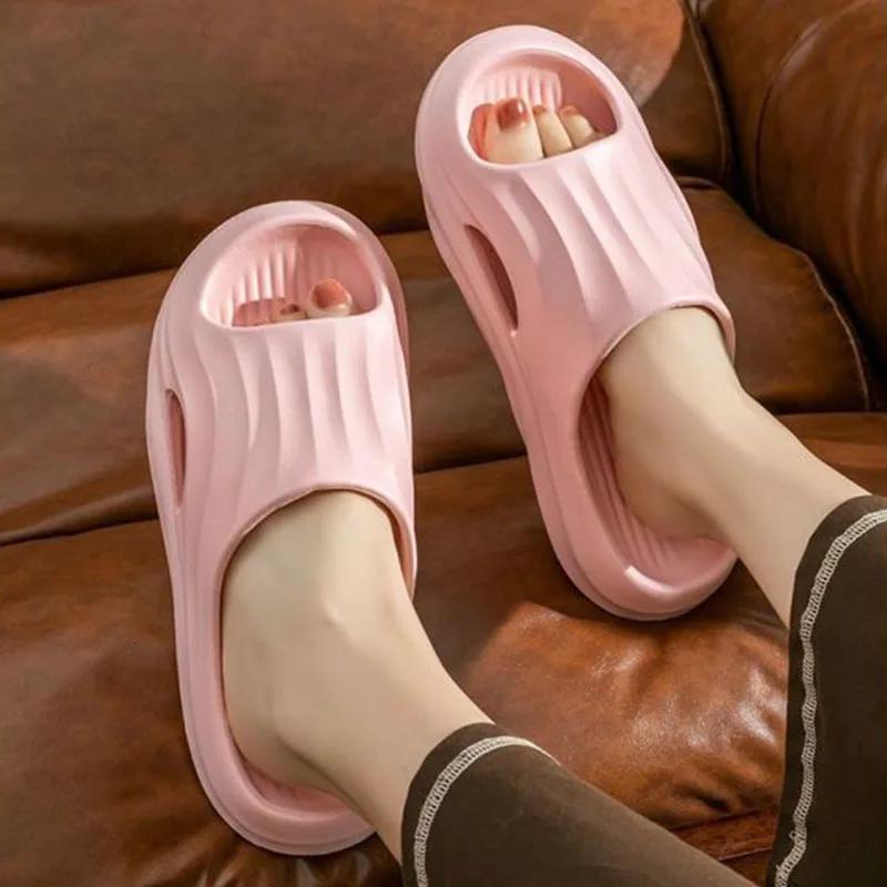 Fashion Soft Sole Platform Slippers for Women Summer Home Thick Bottom Cloud Slides Woman Sandals Non-Slip Comfort Beach Flip Flops