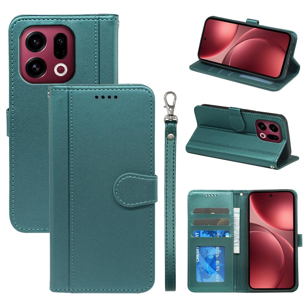 For Oppo Find X9 5G Wallet Case Magnetic Snap Leather Phone Cover with Strap