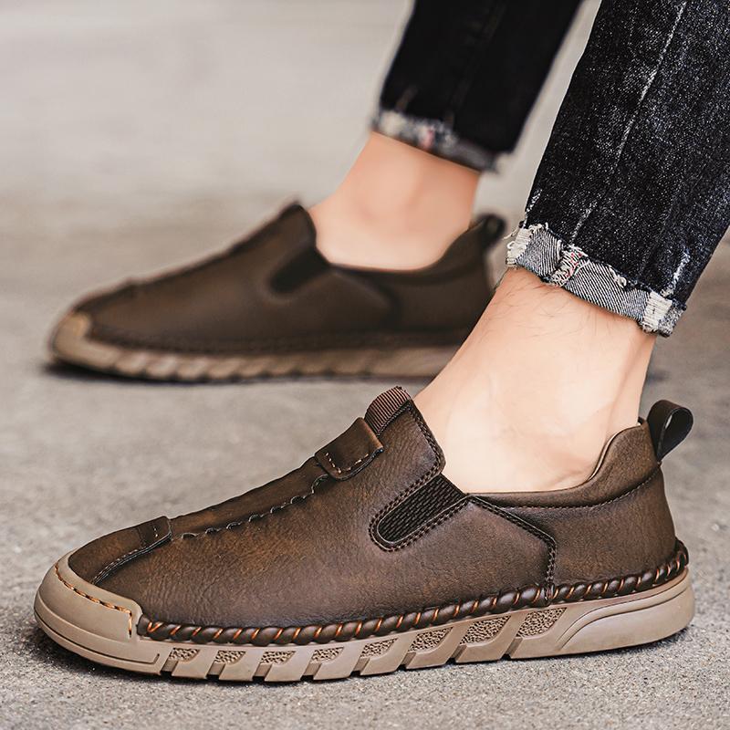 38-46 Men's Leather Casual Shoes Handmade Loafers Comfortable Men's Slip on Shoes Flat Moccasins Boots