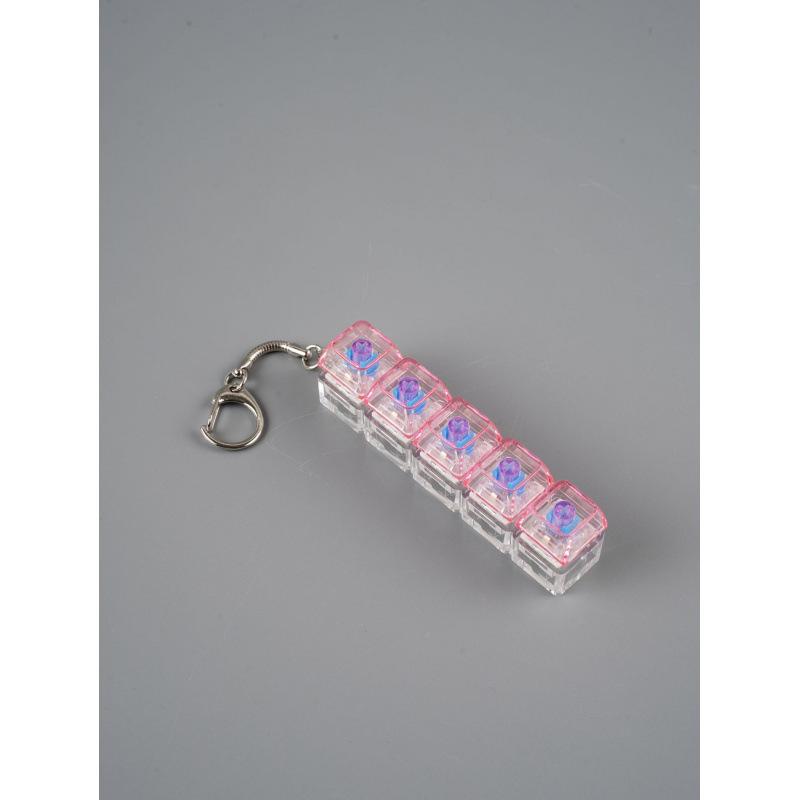 Five-Button Button Decompression Toy Button Shaft Tester Novelty Gadget Keycap Keychain Decompression Button