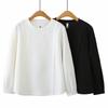 Plus Size 2026 Spring Lace Long Sleeve Round Neck T-shirt - Women's Versatile Mamba Cotton Top 805