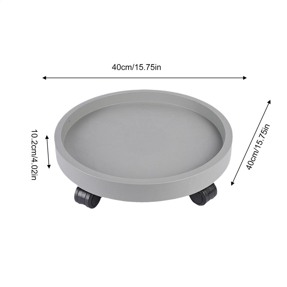 Rundes Tablett Pflanzenroller Blumentopfständer mit Rad Schubkarre Terrasse Pflanzenhalter Wagen Multifunktionale Blumen Scheibenbasis