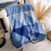 Winter Blanket Scarf Shawl For Women Warm Pashmina Geometric Color Blocks Print Wrap Imitation Cashmere Foulard Scraves