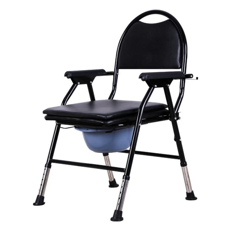 Portable Toilet Chair Household High Backrest Pregnant Woman Shower Chair Elderly Disabled Foldable Care Toilet Seat