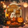 Cute Reading Ghost Halloween Ghost Ornaments 2D Flat Acrylic Pendant Halloween Hanging Home Decor