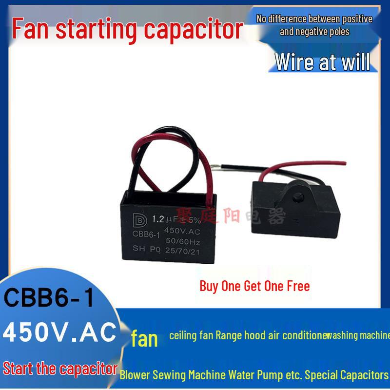 Condensatore di avviamento per ventilatore da soffitto CBB61 1,2-5UF 450V per ventilatori e cappe aspiranti