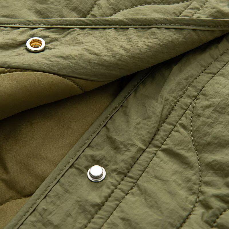 Europäische und amerikanische Damen Frühjahr 2025 Zweifarbige Baumwolljacke